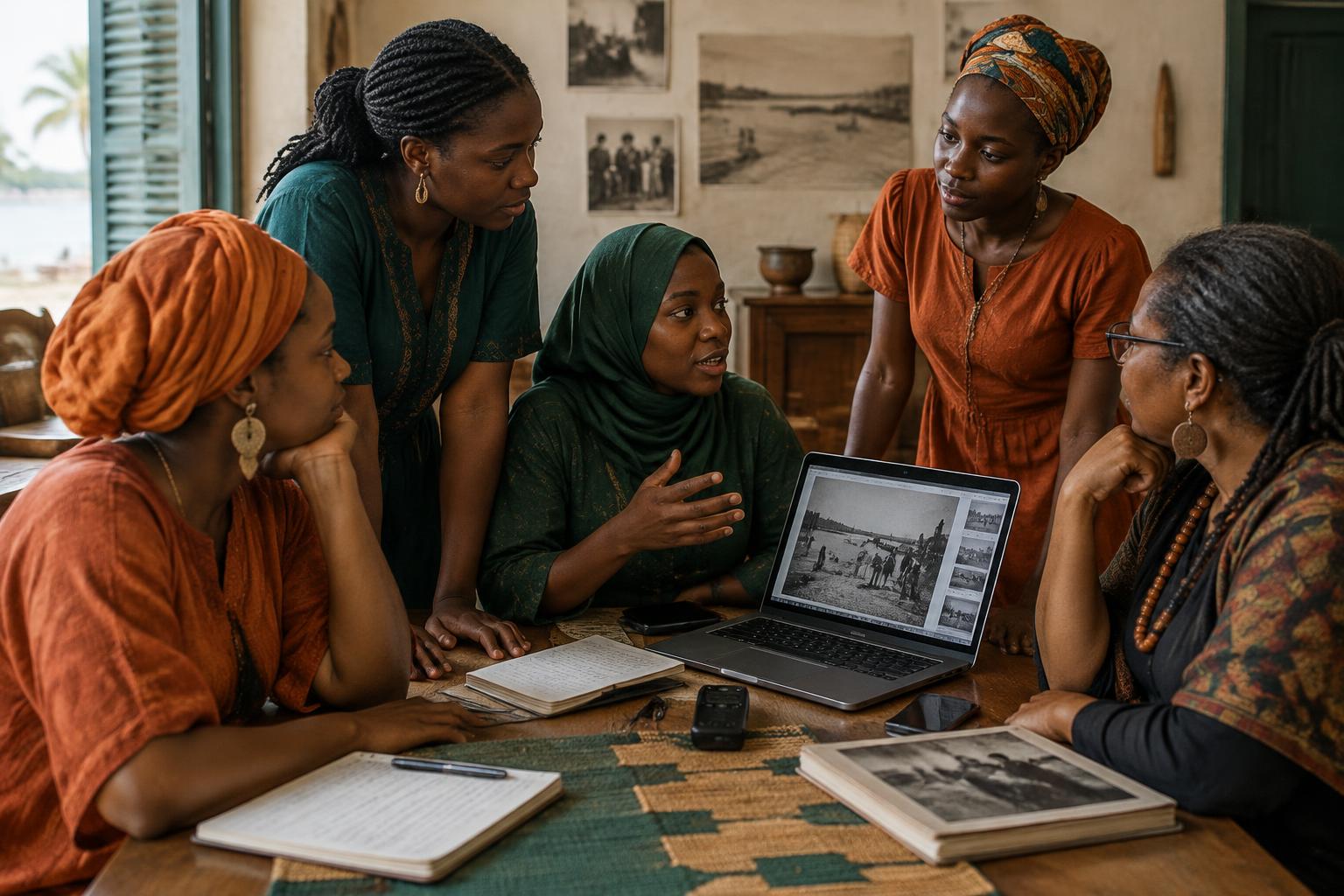 Young women and heritage professionals sharing knowledge at a HERitage Connect session